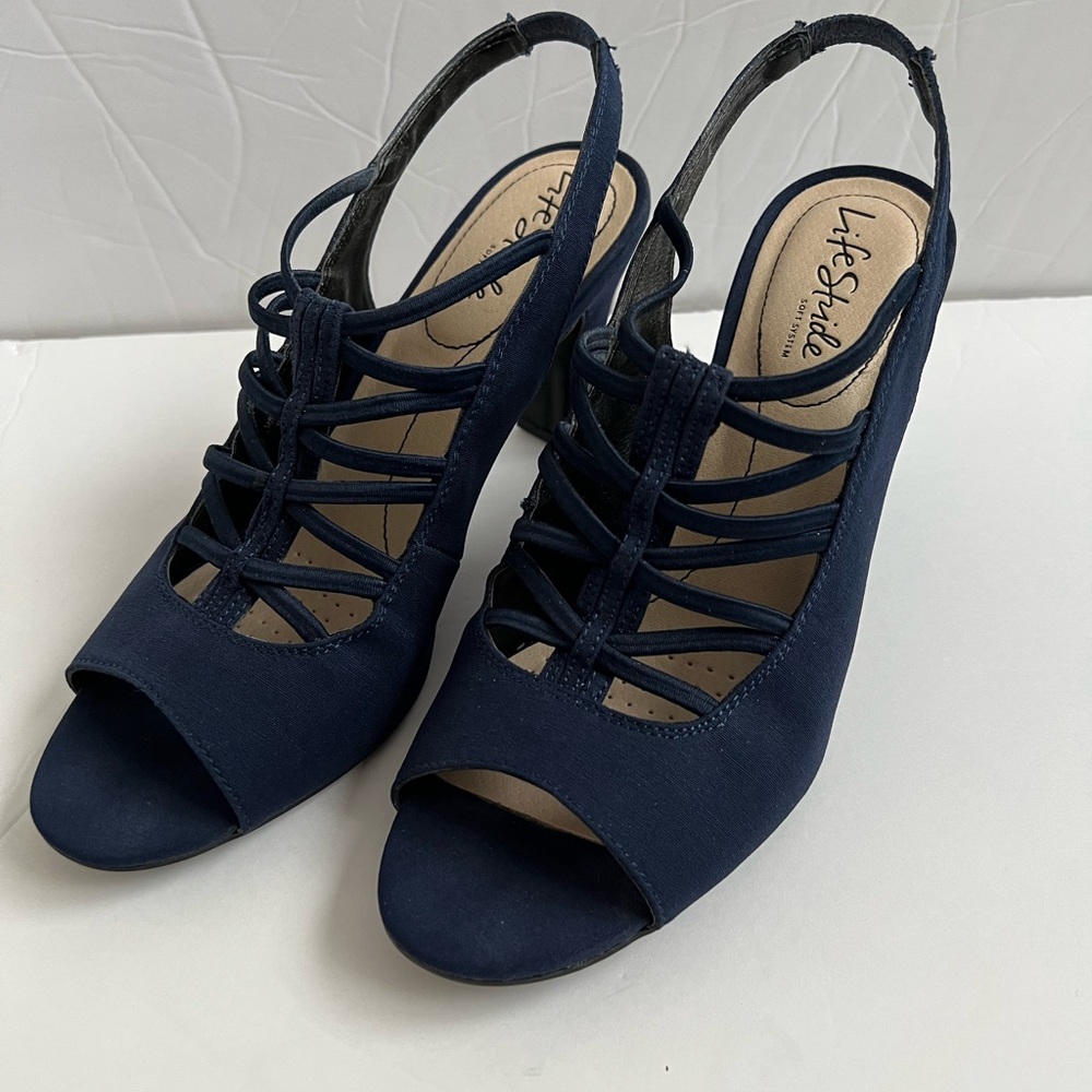 Life Stride Women's Navy Slingback Sandals